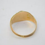 Victorian 9ct Gold, Emerald & Seed Pearl Floral Dress Ring Antique c1840s