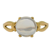 9ct Yellow Gold & Cabochon-Cut Moonstone Dress Ring Vintage Birmingham