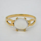 9ct Yellow Gold & Cabochon-Cut Moonstone Dress Ring Vintage Birmingham