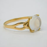 9ct Yellow Gold & Cabochon-Cut Moonstone Dress Ring Vintage Birmingham
