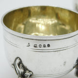 Victorian Pair of Sterling Silver Eagle Claw Salt Cellars Antique 1872 London Garrard & Co.