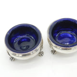 George IV Pair of Sterling Silver Paw Foot Salt Cellars Antique 1823 London