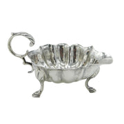 George II Sterling Silver Floral Pattern Small Sauce Boat Antique 1754 London