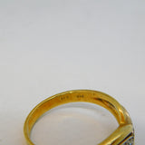 18ct Yellow Gold Graduating Diamond Set Wishbone Ring Vintage c1970