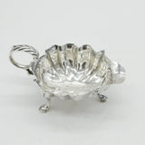 George II Sterling Silver Floral Pattern Small Sauce Boat Antique 1754 London