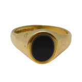 9ct Yellow Gold & Onyx Set Signet Ring Vintage 1966 Birmingham