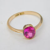 Victorian 9ct Rose Gold & 1.5ct Oval-Cut Ruby Dress Ring Antique c1890s