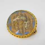 Commonwealth-era Stewart Crystal Gold Hairwork Mourning Brooch for Sir Thomas Dickinson M.P 1676 Antique