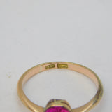 Victorian 9ct Rose Gold & 1.5ct Oval-Cut Ruby Dress Ring Antique c1890s