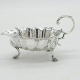 George II Sterling Silver Floral Pattern Small Sauce Boat Antique 1754 London