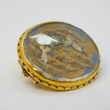 Commonwealth-era Stewart Crystal Gold Hairwork Mourning Brooch for Sir Thomas Dickinson M.P 1676 Antique