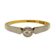 Victorian 18ct Yellow Gold & 0.2ct Diamond Solitaire Dress Ring Antique c1890