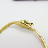 Victorian Yellow Gold Snake Serpent Bracelet Emerald & Diamond Set c1880 Antique