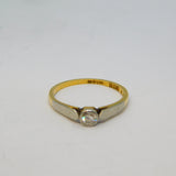 Victorian 18ct Yellow Gold & 0.2ct Diamond Solitaire Dress Ring Antique c1890