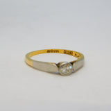 Victorian 18ct Yellow Gold & 0.2ct Diamond Solitaire Dress Ring Antique c1890
