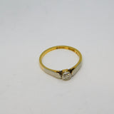 Victorian 18ct Yellow Gold & 0.2ct Diamond Solitaire Dress Ring Antique c1890