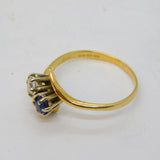18ct Yellow Gold, 0.2ct Diamond & Sapphire Toi et Moi Engagement Ring Vintage