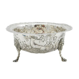 Irish Edwardian Sterling Silver Animal Pattern Treat Bowl Antique 1908 Dublin