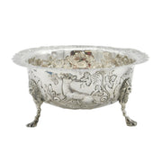 Irish Edwardian Sterling Silver Animal Pattern Treat Bowl Antique 1908 Dublin