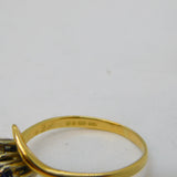 18ct Yellow Gold, 0.2ct Diamond & Sapphire Toi et Moi Engagement Ring Vintage