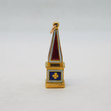 Georgian 15ct Yellow Gold & Enamel Obelisk Mourning Fob Antique c1800