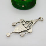 Edwardian Sterling Silver Pink & White Paste Lavalier Drop Pendant Antique c1910