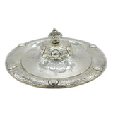 Victorian Sterling Silver Decorative Floral Butter Dish Antique 1862 London