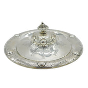 Victorian Sterling Silver Decorative Floral Butter Dish Antique 1862 London