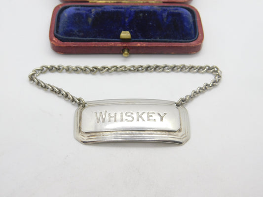 Georgian Sterling Silver Whisky Decanter Label 1809 Birmingham Antique