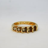 14ct Yellow Gold & Stepped Spinel Set Dress Ring Vintage c1980