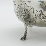 Irish Edwardian Sterling Silver Animal Pattern Treat Bowl Antique 1908 Dublin