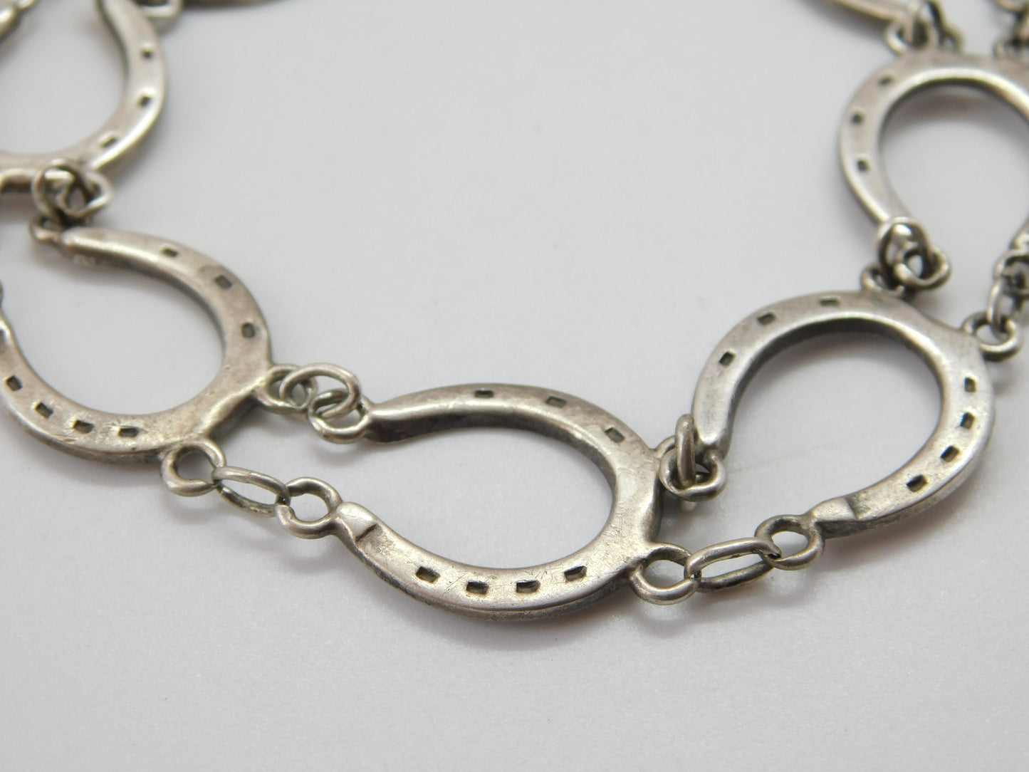 Sterling Silver Lucky Horseshoe Pattern Bracelet 1951 Birmingham Brook & Son