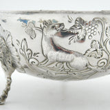 Irish Edwardian Sterling Silver Animal Pattern Treat Bowl Antique 1908 Dublin