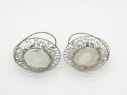 George III Pair of Sterling Silver Crested Sweet Treat Dishes Antique c1790