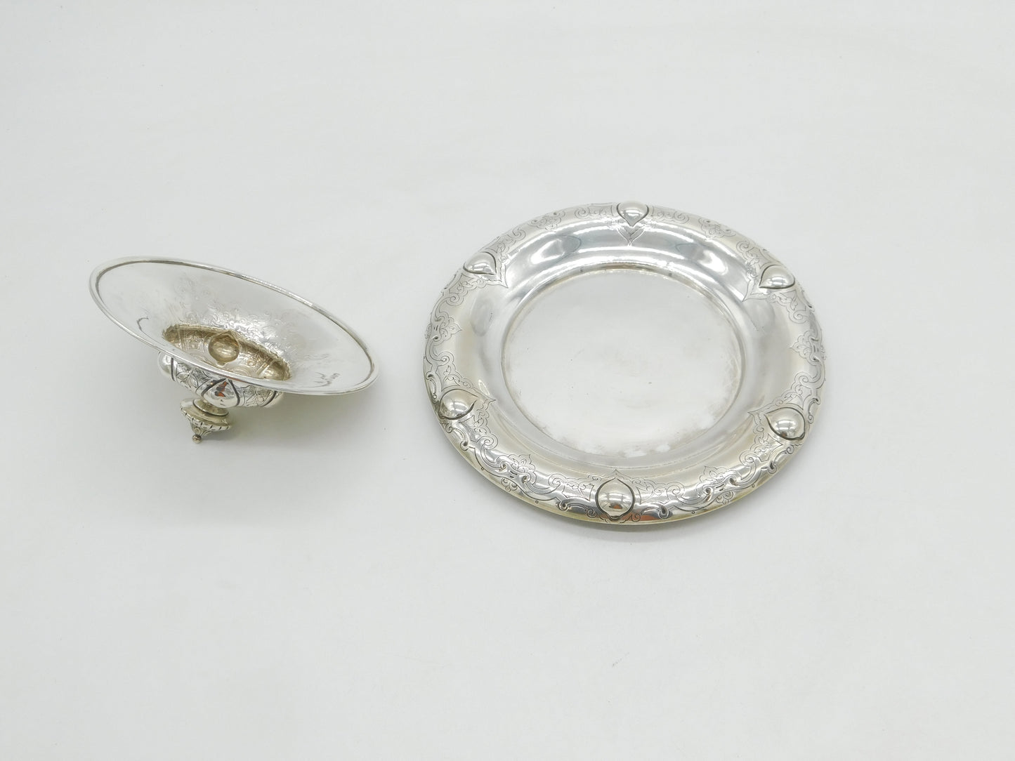 Victorian Sterling Silver Decorative Floral Butter Dish Antique 1862 London