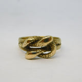 9ct Yellow Gold Entwined Snakes Serpent Dress Ring Vintage 1986 London