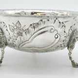 Irish Edwardian Sterling Silver Animal Pattern Treat Bowl Antique 1908 Dublin