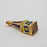 Georgian 15ct Yellow Gold & Enamel Obelisk Mourning Fob Antique c1800