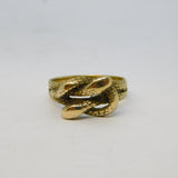 9ct Yellow Gold Entwined Snakes Serpent Dress Ring Vintage 1986 London
