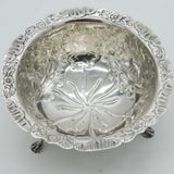 Irish Edwardian Sterling Silver Animal Pattern Treat Bowl Antique 1908 Dublin