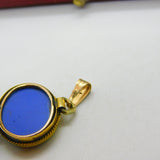 Georgian Grand Tour Yellow Gold Dove & Cherub Micro Mosaic Drop Pendant c1830