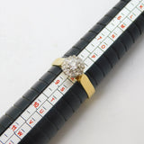 18ct Yellow Gold 0.3ct Brilliant Cut Diamond Floral Cluster Ring Vintage London
