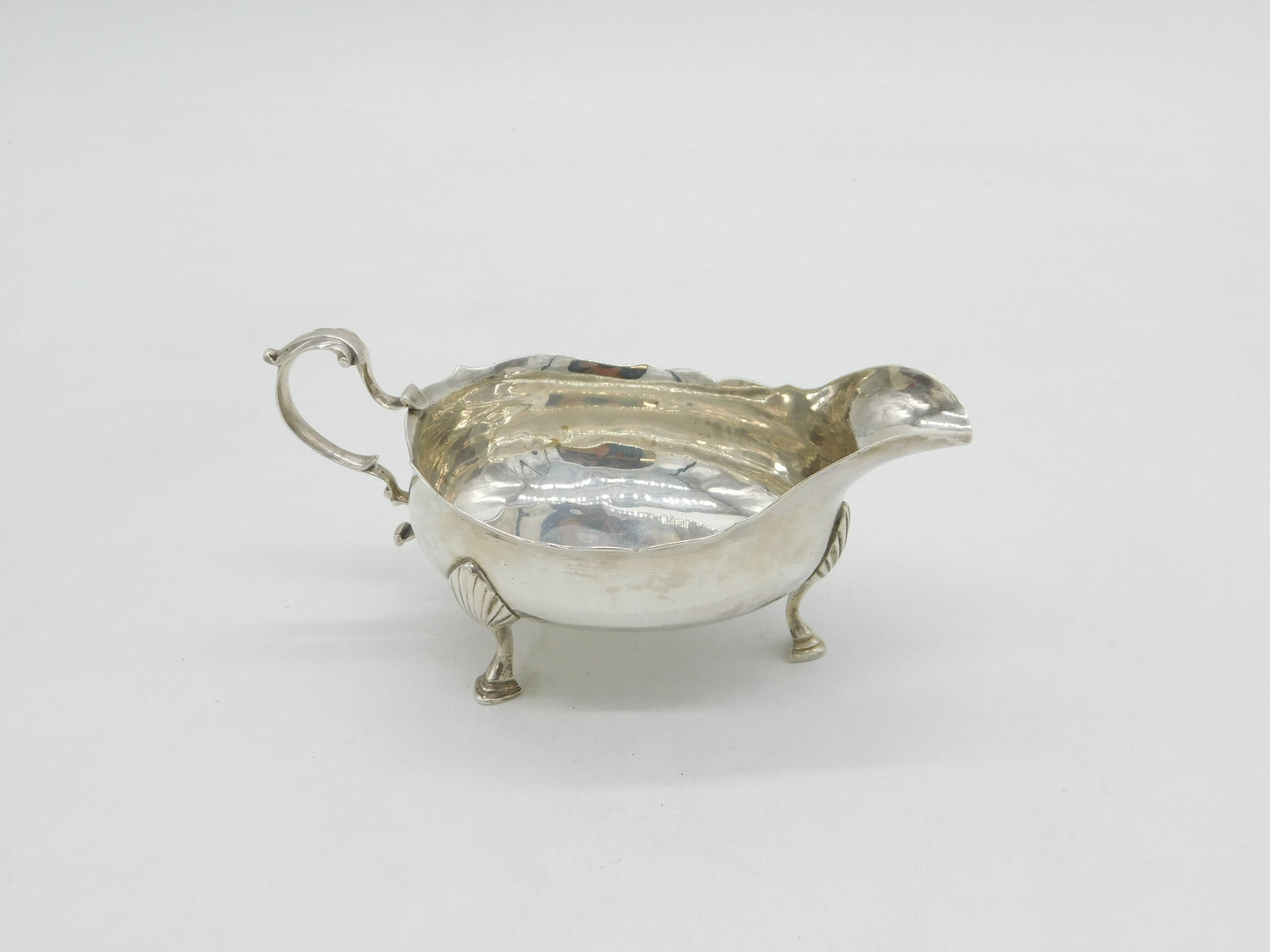 Newcastle Provincial George III Sterling Silver Sauce Boat Antique c1780