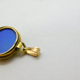 Georgian Grand Tour Yellow Gold Dove & Cherub Micro Mosaic Drop Pendant c1830