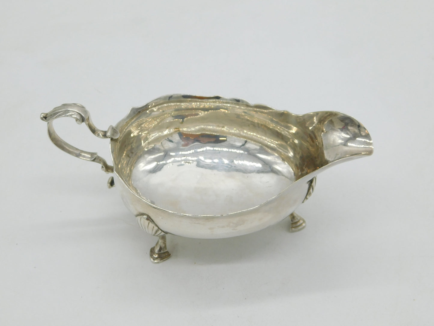 Newcastle Provincial George III Sterling Silver Sauce Boat Antique c1780