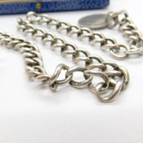 Victorian Sterling Silver Albert Watch Chain with Sixpence Fob Antique 1897