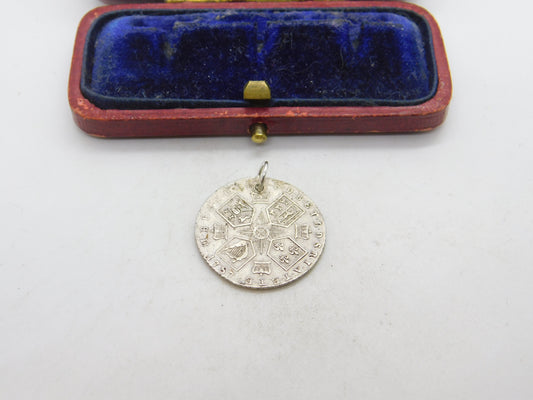 King George III Silver Sixpence Coin Charm or Pendant 1787 Fine Condition