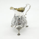 Victorian Sterling Silver Floral Pattern Cream Jug Antique 1854 London