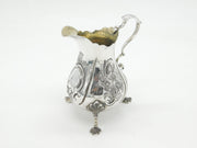 Victorian Sterling Silver Floral Pattern Cream Jug Antique 1854 London