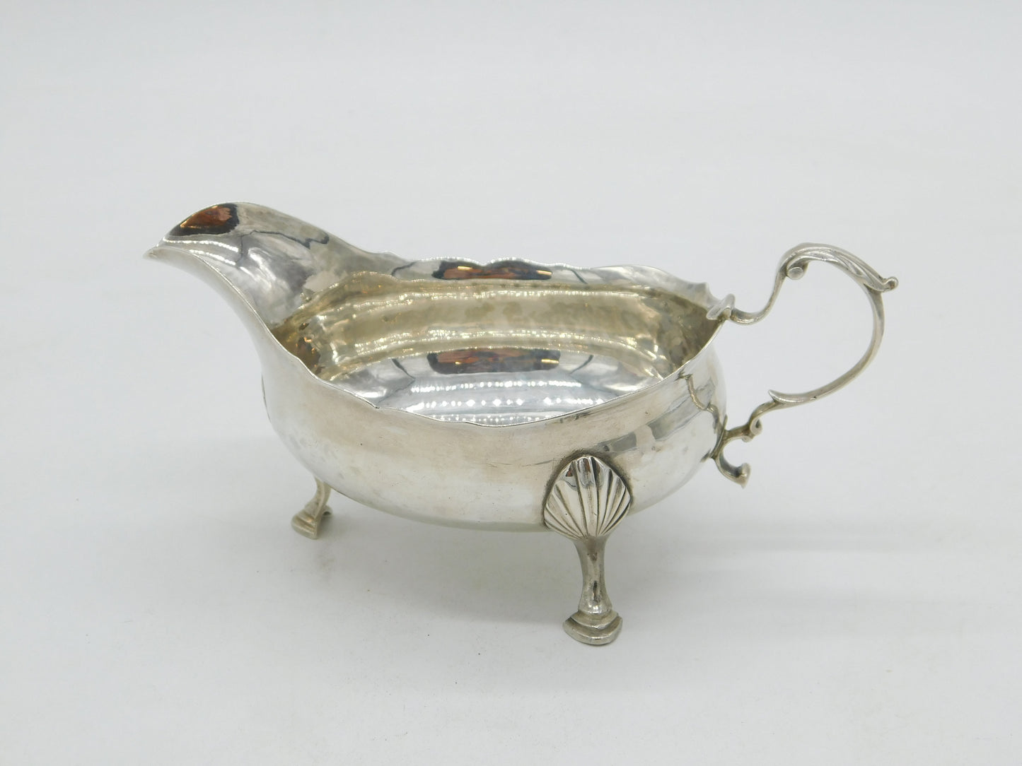 Newcastle Provincial George III Sterling Silver Sauce Boat Antique c1780